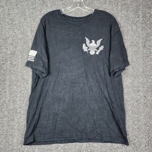 Made in‎ the USA Graphic T-Shirt Mens Large Black Betsy Ross Flag Eagle Crest